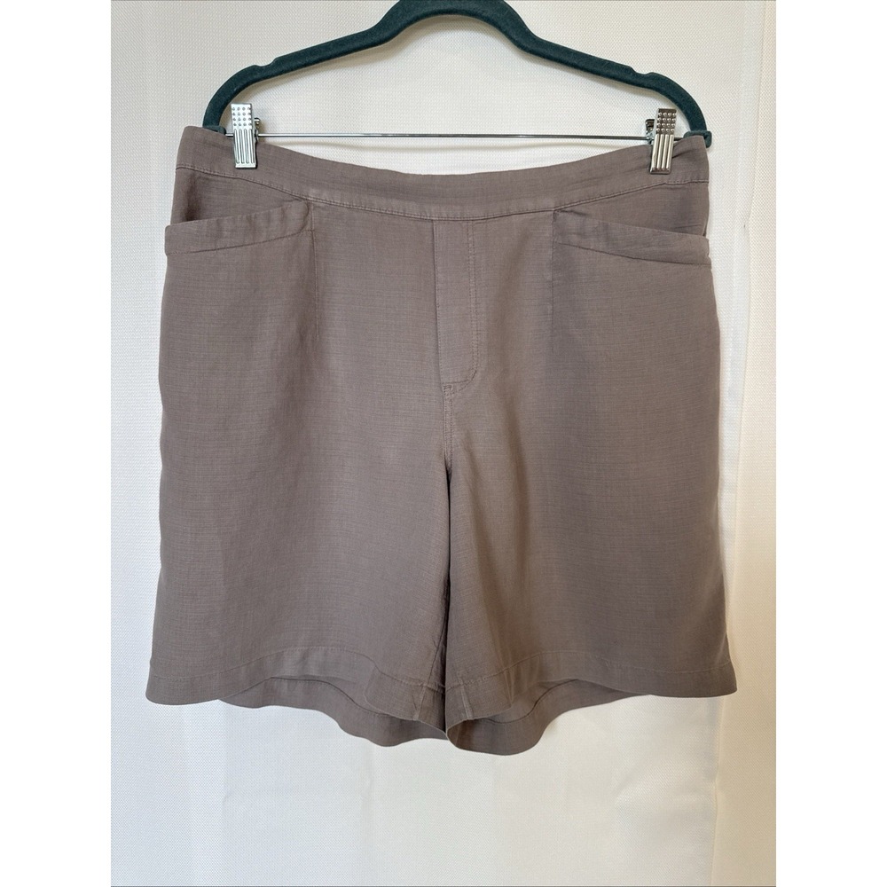 Pure Jill J. JILL Linen Shorts Pockets Pull On Elastic Waist Sz M Mauve 7" Insm